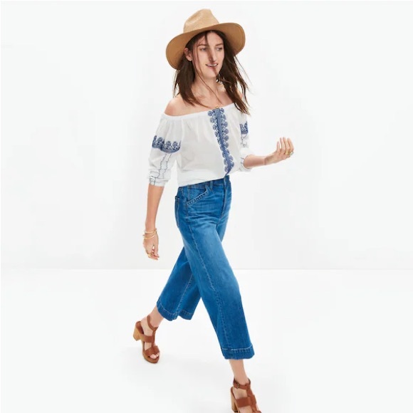 Madewell Wide-Leg Crop Jeans Woman’s Size 28 - Picture 1 of 6